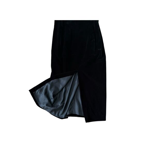 Yves Cossette DEPECHE Mode Dress Women 14 Black Velvet Asian 90s Cocktail Event - Picture 11 of 12